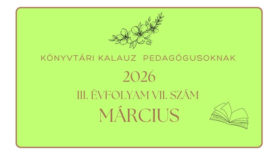 K�nyvt�ri kalauz padag�gusooknak 2026. m�rcius
