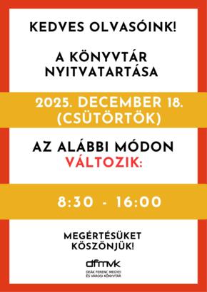 Nyitvatart�s-v�ltoz�s 2025. december 18.