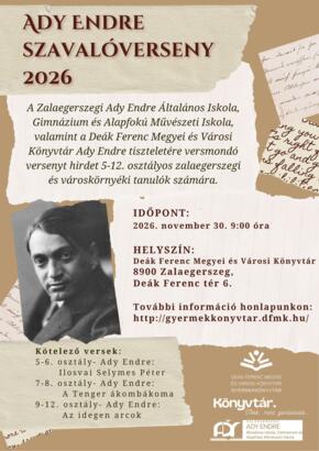 Ady Endre szaval�verseny 2026