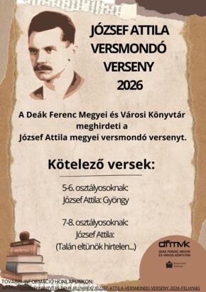 J�zsef Attila versmond� verseny 2026 felh�v�s